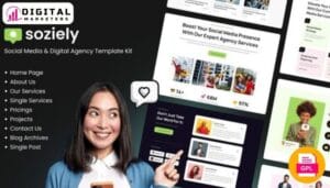 Soziely Social Media Digital Marketing Agency Template Kit - Digital Growth [GPL]