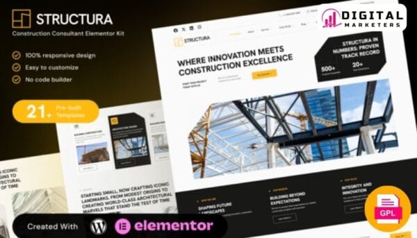 Structura Construction Consultant Elementor Template - Build Your Expertise [GPL]