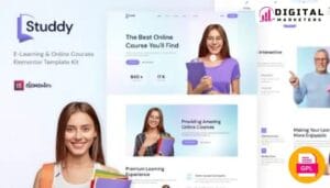 Studdy E Learning Online Courses Elementor Template - Learn & Grow Online [GPL]