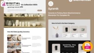 Syramik Ceramic Pottery Store WooCommerce Elementor Template Kit - Your Online Pottery Shop [GPL]