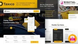 Taxico Taxi Company Online Cab Service Elementor Template - Drive More Bookings [GPL]