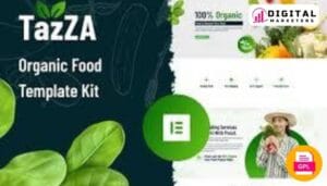 Tazza Organic Food Elementor Template Kit - Healthy Living Starts Here [GPL]