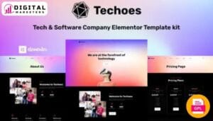 Techoes Tech Software Company Elementor Template Kit - Lead the Digital Future [GPL]