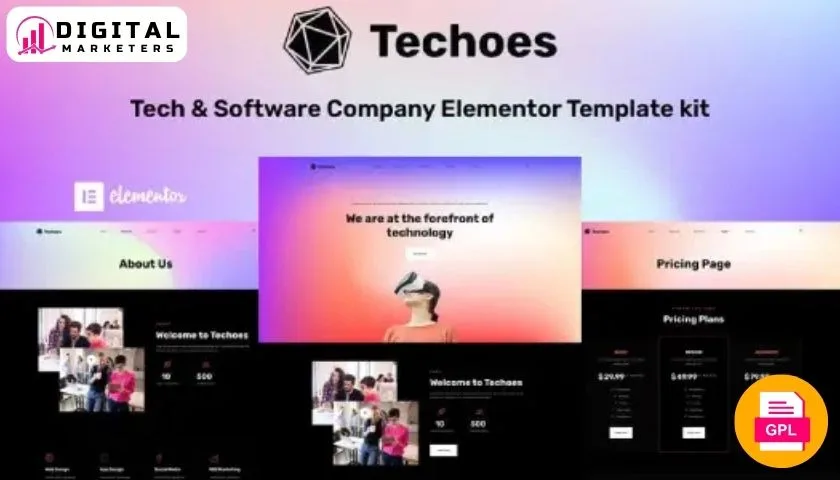Techoes Tech Software Company Elementor Template Kit - Lead the Digital Future [GPL]