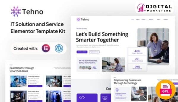 Tehno IT Solution Service Elementor Template - Your Trusted IT Partner [GPL]