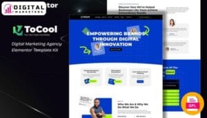 Tocool Digital Marketing Agency Elementor Template - Boost Your Online Growth [GPL]