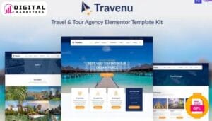 Travenu Travel Tour Agency Elementor Template Kit - Your Next Adventure [GPL]