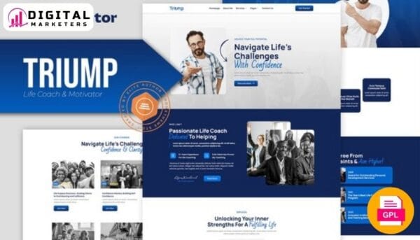Triumf Life Coach Motivator Elementor Template - Unlock Your Potential [GPL]