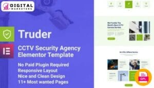 Truder CCTV Security Service Elementor Template Kit - Your Security Partner [GPL]