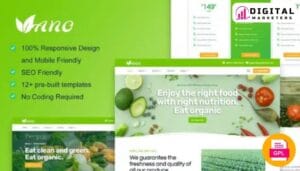 Vano Organic Food Agriculture Elementor Template - From Farm to Web [GPL]