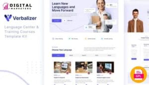 Verbalizer Language Courses Learning Center Elementor Template - Speak a New Language [GPL]