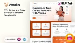 Versilo VPN Service Proxy Security Elementor Template - Your Online Protector [GPL]
