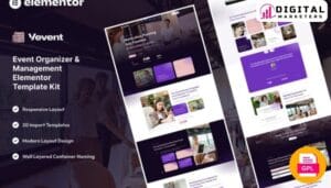 Vevent Event Planner Organizer Elementor Template - Plan Your Perfect Event [GPL]