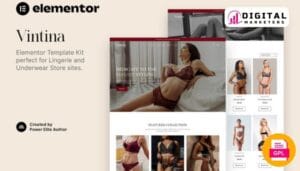 Vintina Lingerie Underwear Store Elementor Template Kit - Your Online Boutique [GPL]