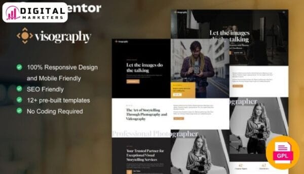 Visography Photography Portfolio Elementor Template - Your Art, Your Story [GPL]