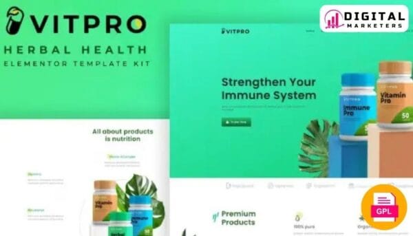 Vitpro Herbal Health Elementor Template Kit - Natural Wellness Solutions [GPL]