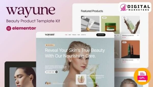 Wayune Beauty Care Product Elementor Template Kit - Your Online Beauty Haven [GPL]