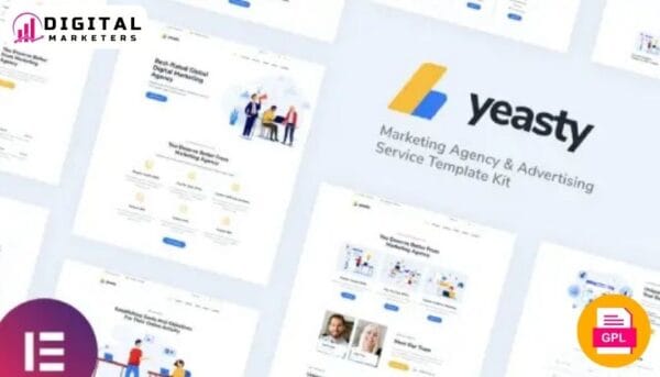 Yeasty Marketing Agency Advertising Service Elementor Template Kit [GPL]
