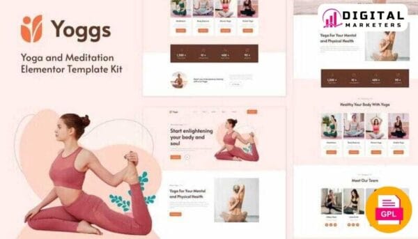 Yoggs Yoga Meditation Elementor Template Kit for Wellness [GPL]
