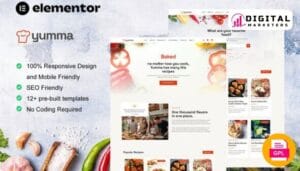 Yumma Food Recipe Elementor Template Kit for Food Bloggers [GPL]