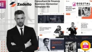 Zedello Consultant Finance Business Elementor Template Kit [GPL]