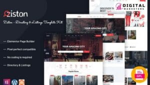 Ziston Directory Listings Elementor Template Kit for Online Directories [GPL]