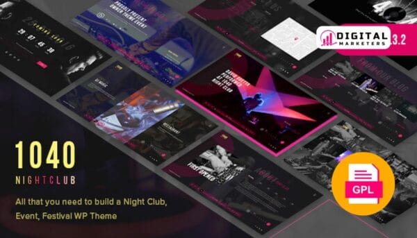 1040 Night Club DJ, Music Festival WordPress Theme v1.2 [GPL]