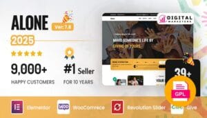Alone Charity Multipurpose Non-profit WordPress Theme v7.8.8 [GPL]