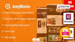 AmyMovie Movie and Cinema WordPress Theme v4.2.0 [GPL]