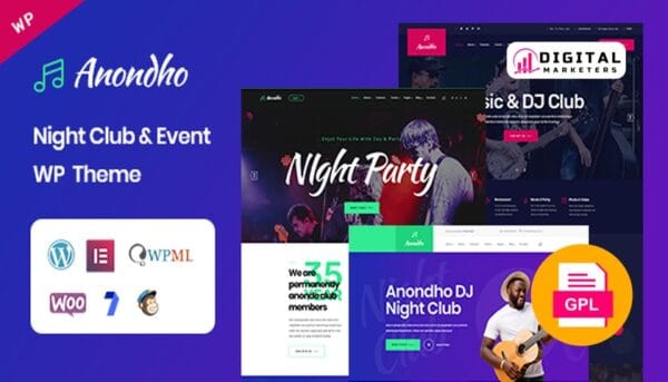 Anondho Night Club & Event WordPress Theme v1 [GPL]