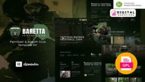 Baretta Paintball & Airsoft Club Elementor Template Kit vN/A [GPL]