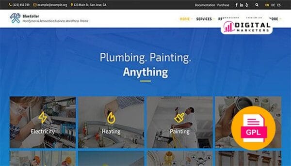 BlueCollar Handyman & Renovation Business WordPress Theme v2.7.10 [GPL]