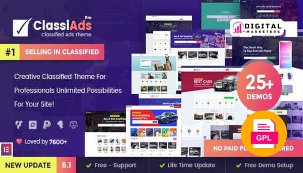 Classiads Classified Ads WordPress Theme v6.1.11 [GPL]