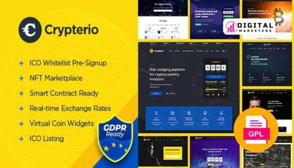 Crypterio ICO Landing Page and Cryptocurrency WordPress Theme v2.4.9 [GPL]