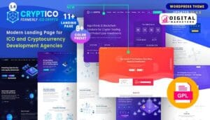 Cryptico ICO Crypto Landing & Cryptocurrency WordPress Theme v1.4.11 [GPL]