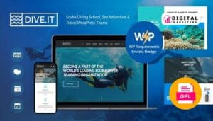 DiveIt Scuba Diving School, Sea Adventure & Travel WordPress Theme v1.3.8 [GPL]
