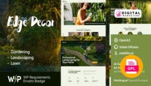 Edge Decor | A Modern Gardening & Landscaping WordPress Theme v1.2.6 [GPL]