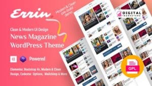 Errin Personal Blog & Revolutionary WordPress Theme v1.0.9 [GPL]