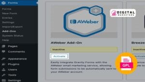 Gravity Forms AWeber Addon v2.11 [GPL]