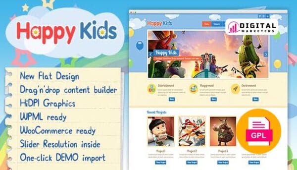Happy Kids Children WordPress Theme v3.5.3 [GPL]