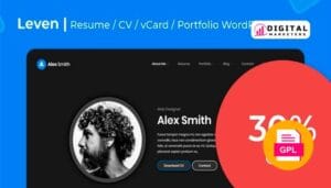 Leven Best CV Resume WordPress Theme v1.8.1 [GPL]