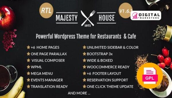 Majesty Restaurant WooCommerce WordPress Theme v2.0.7 [GPL]