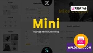 Mini Onepage Personal Portfolio Theme v1.6.9 [GPL]
