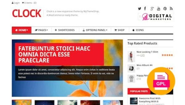 MyThemeShop Clock WordPress Theme v1.3.2 [GPL]