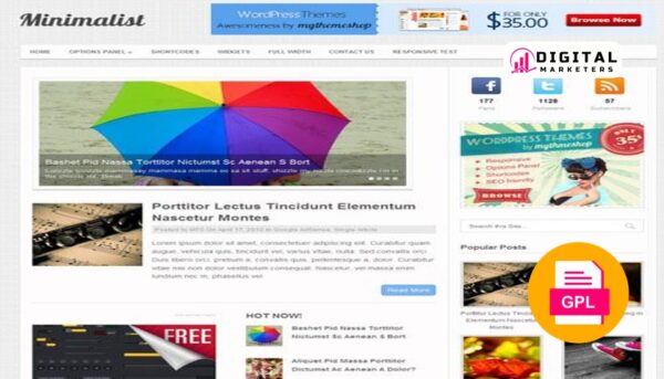 MyThemeShop Minimalist WordPress Theme v1.3.2 [GPL]
