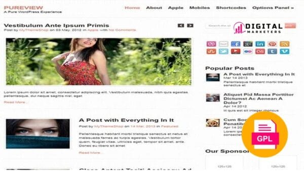 MyThemeShop Pureview WordPress Theme v1.1.2 [GPL]
