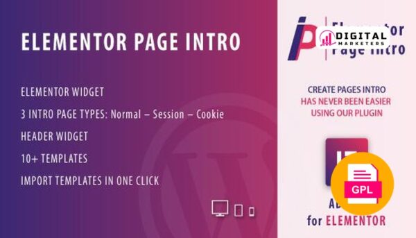 Page Intro for Elementor WordPress Plugin v1 [GPL]
