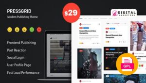 PressGrid Frontend Publish Reaction & Multimedia v1.3.1 [GPL]