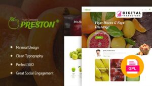Preston | Fruit Company & Organic Farming WordPress Theme v1.1.4 [GPL]