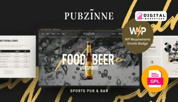 Pubzinne Sports Bar WordPress Theme v1.0.1 [GPL]
